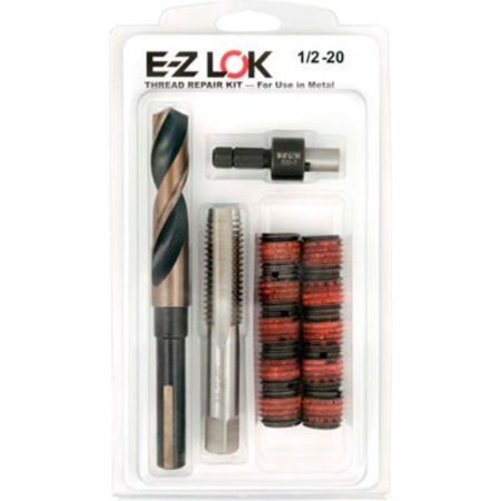 E-Z LOK Thread Repair Kit, Self Locking Thread Inserts, 1/2"-20-3/4"-10, Steel EZ-329-820